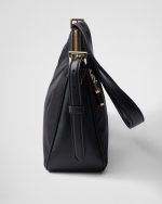 Prada Aimée Large Re-Nylon and Leather Shoulder Bag With Padlock - Image 3
